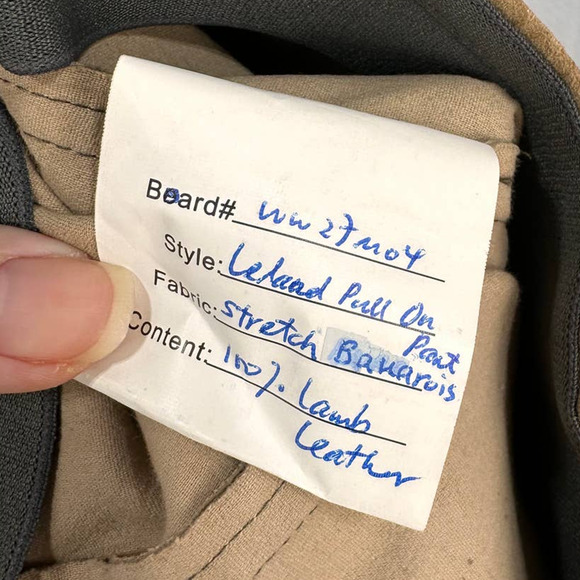 Polo Ralph Lauren Slim Cut Tan Suede Leather Pants – Size Medium - Picture 7 of 7